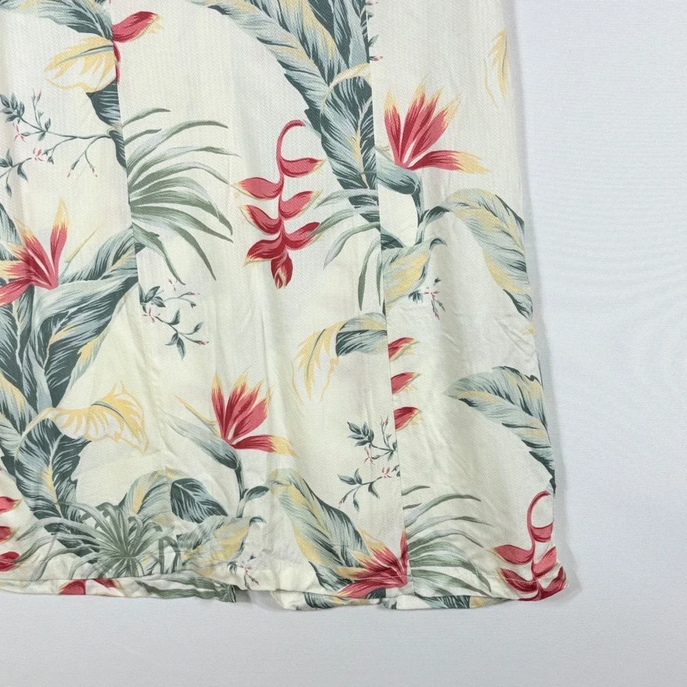 Kona Malia Womens XL 12 Dress‎ Tropical Floral Hawaiian Cream Resort Chic Cruise